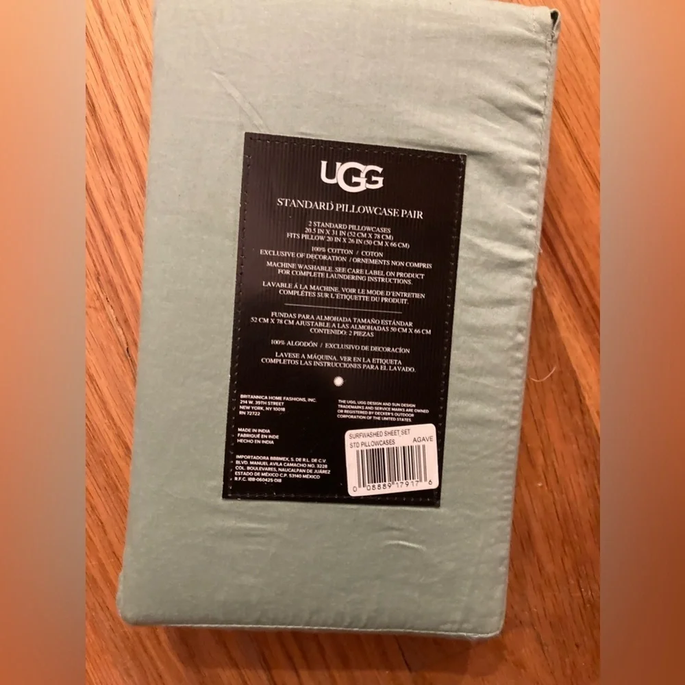 UGG Surfwashed Pillowcases Teal - King NWT